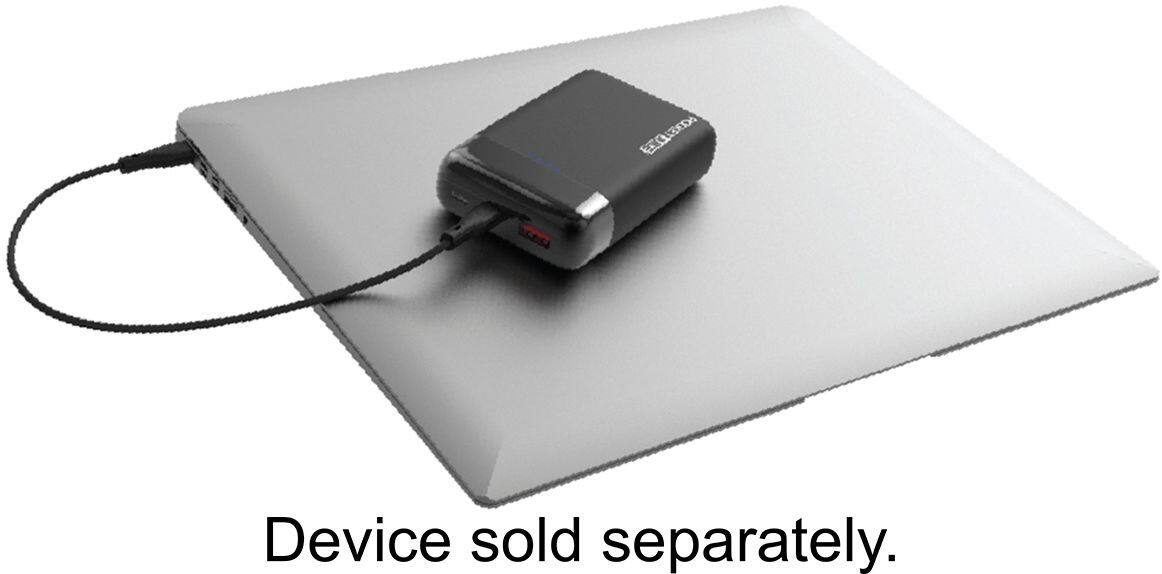 Alt View 12. Tzumi - PocketJuice Hyper Charge10,000 mAh Portable Charger for Most USB Type-C Enabled Devices - Black.