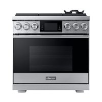 Dacor - Contemporary 5.4 Cu. Ft. Self-Cleaning Freestanding Gas Convection Range with 6 burners, Liquid Propane Convertible - Silver Stainless Steel - Front_Zoom