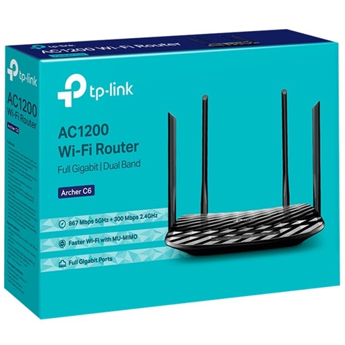 En god ven Pearly Clip sommerfugl Best Buy: TP-Link Archer AC1200 Dual-Band Wi-Fi Router Black ARCHER C6