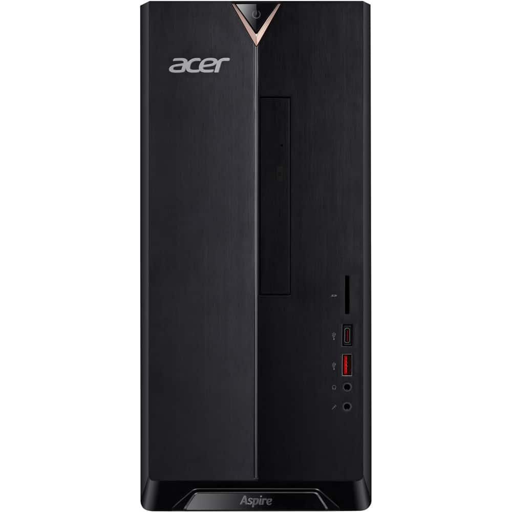 Front. Acer - Refurbished Aspire Desktop - Intel Core i3 - 8GB Memory - 1TB Hard Drive - Black.