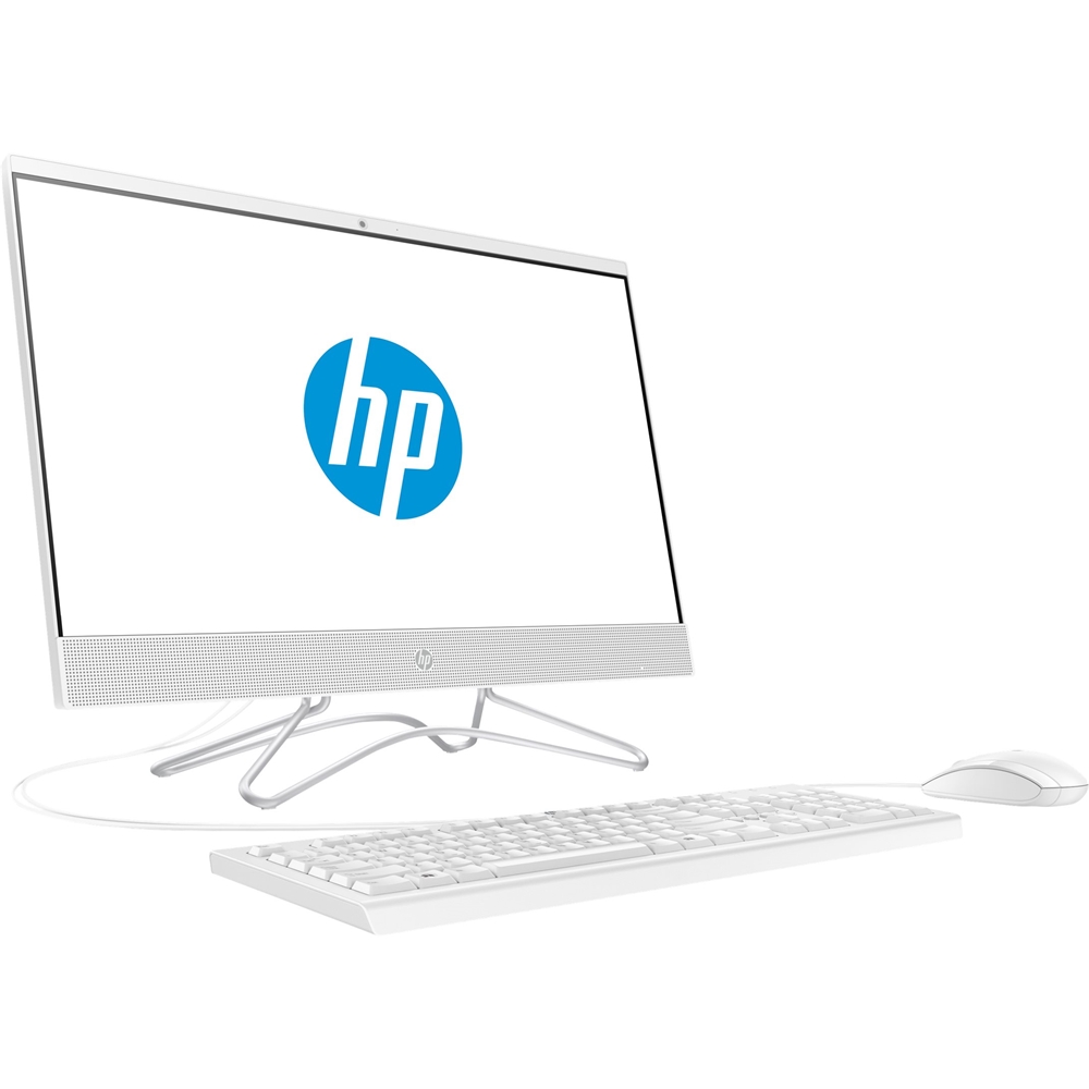 Left View: HP - 23.8" All-In-One - AMD A9-Series - 8GB Memory - 1TB Hard Drive - Snow White