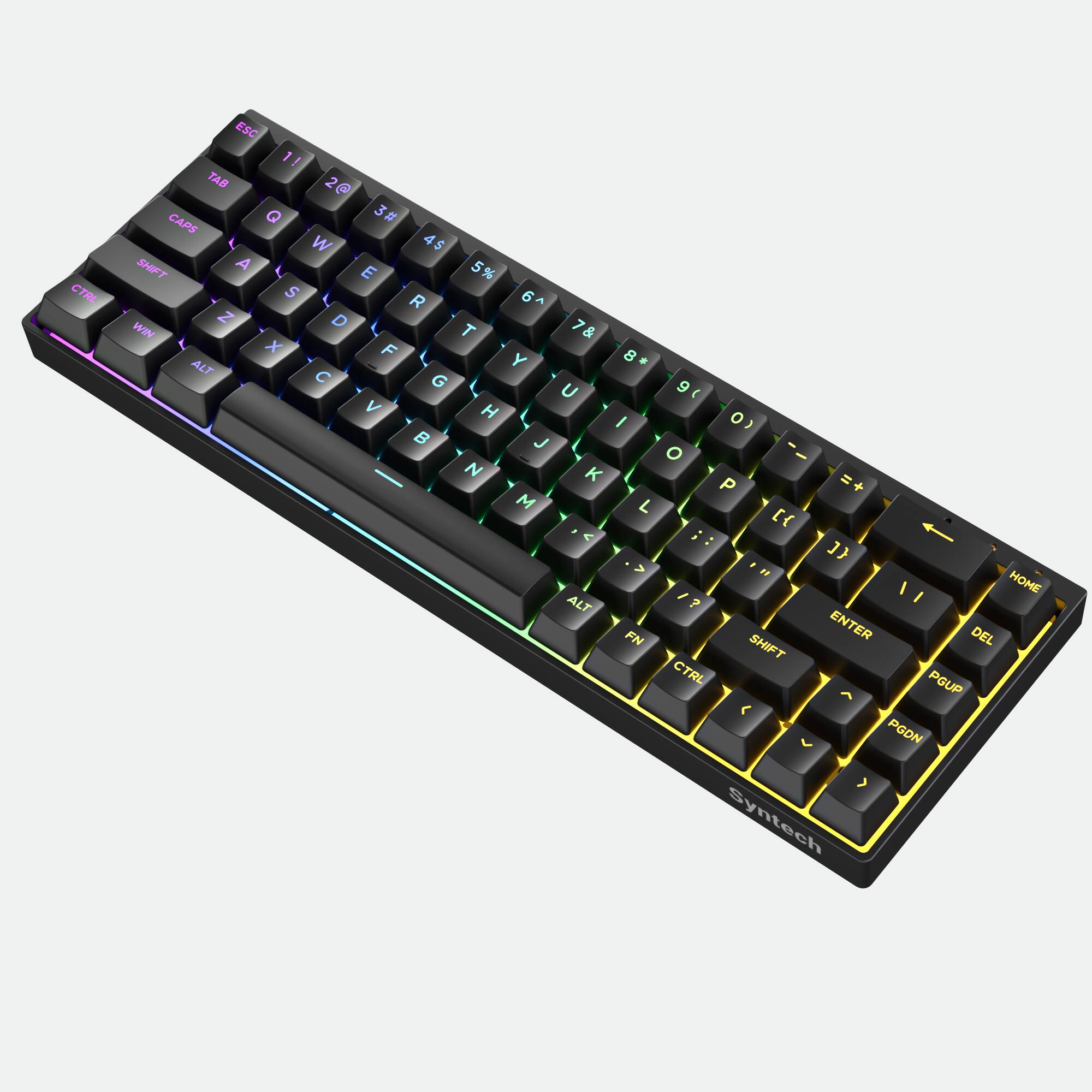 Sure, here is the corrected and grouped text from the image:

- ESC
- TAB
- CAPS
- SHIFT
- CTRL
- WIN
- ALT
- FN
- ENTER
- DEL
- SHIFT
- CTRL
- PGUP
- PGDN
- HOME
- SYNTech

- 1!
- 2@
- 3#
- 4$
- 5%
- 6^
- 7&
- 8*
- 9(
- 0)
- -_
- =+
- \[
- ]
- \
- |
- ;
- :
- "
- '
- '
- '
- '
- '
- '
- '
- '
- '
- '
- '
- '
- '
- '
- '
- '
- '
- '
- '
- '
- '
- '
- '
- '
- '
- '
- '
- '
- '
- '
- '
- '
- '
- '
- '
- '
- '
- '
- '
- '
- '
- '
- '
- '
- '
- '
- '
- '
- '
- '
- '
- '
- '
- '
- '
- '
- '
- '
- '
- '
- '
- '
- '
- '
