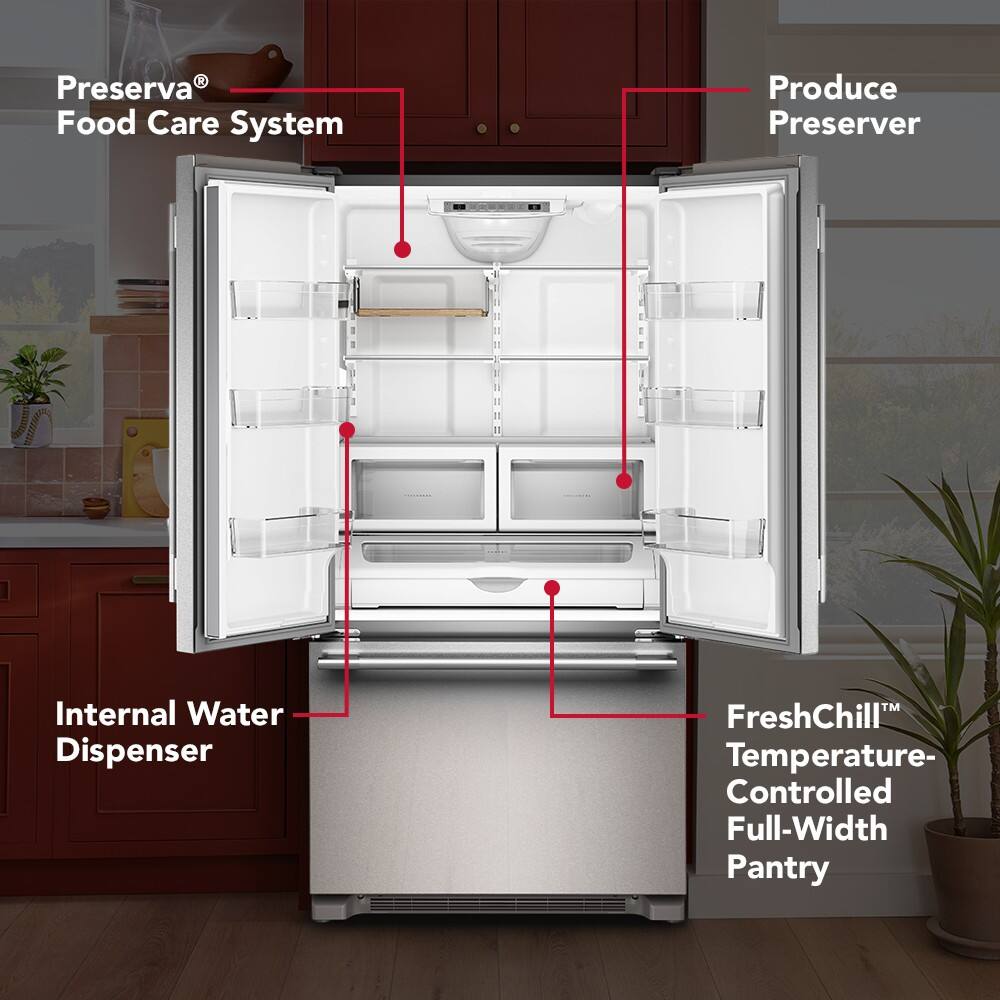 Preserva® Food Care System  
Produce Preserver  
Internal Water Dispenser  
FreshChill™ Temperature-Controlled Full-Width Pantry
