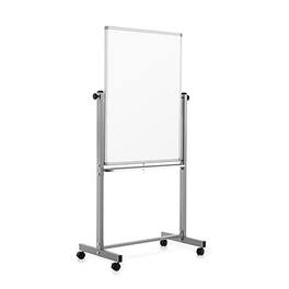 Luxor - Double Sided Magnetic Porcelain Mobile Dry-Erase Whiteboard Easel, Aluminum Frame, 30"W x 40"H (DEMW001)
