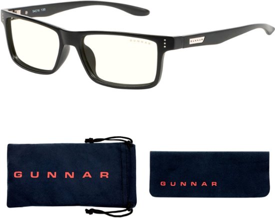Front Zoom. GUNNAR - Vertex Reading Glasses with Blue Light Reduction, Clear Lenses and +1.0 Magnification - Onyx.