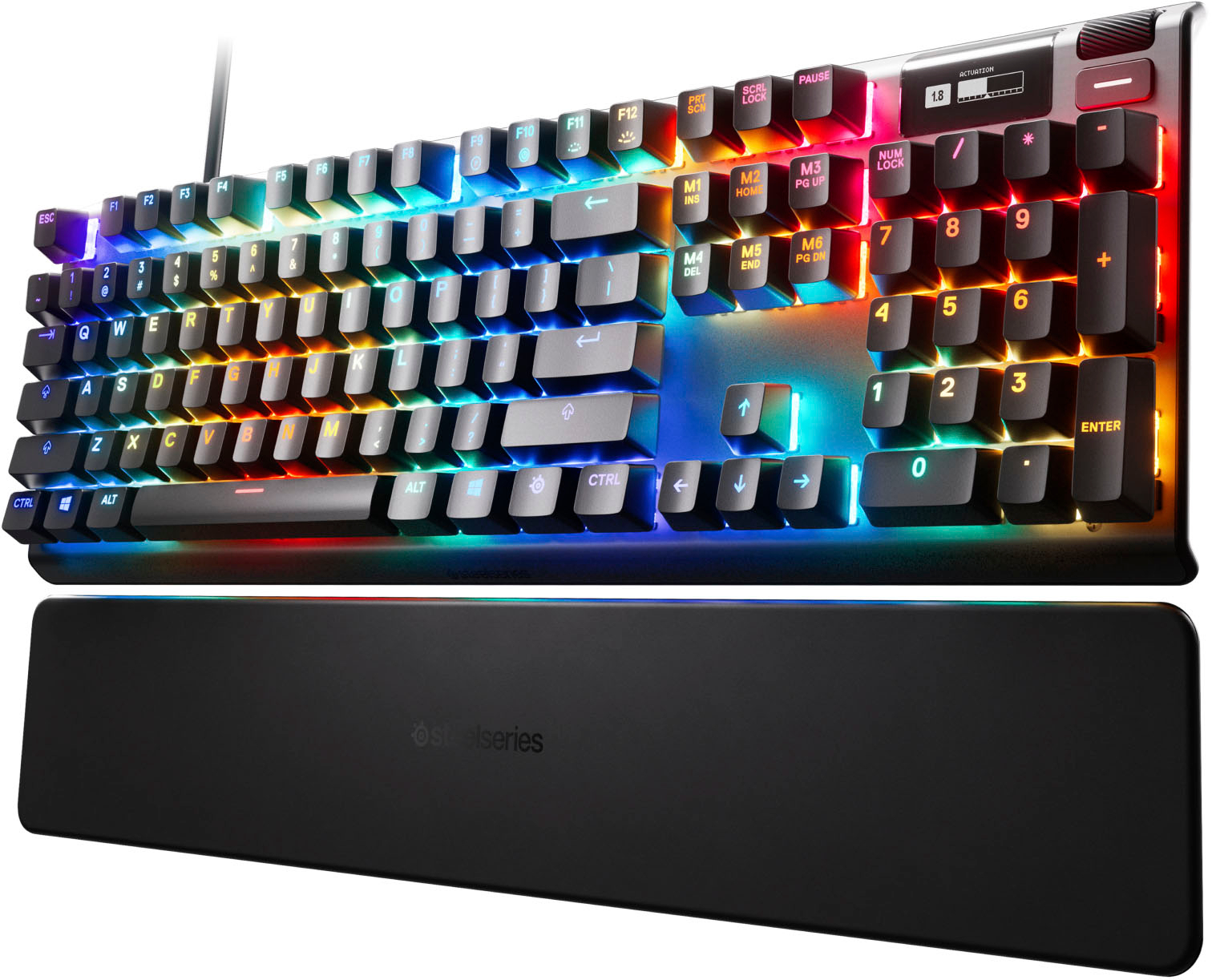 SteelSeries Apex Pro Mechanical Gaming Keyboard World’s Fastest Mechanical Keyboard RGB Backlit Adjustable Actuation Switches OLED Smart Display 