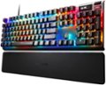 Front Zoom. SteelSeries - Apex Pro Full Size Wired Mechanical OmniPoint Adjustable Actuation Switch Gaming Keyboard with RGB Backlighting - Black.