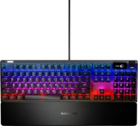 SteelSeries - Apex Pro Full Size Wired Mechanical OmniPoint Adjustable Actuation Switch Gaming Keyboard with RGB Backlighting - Black - Front_Zoom