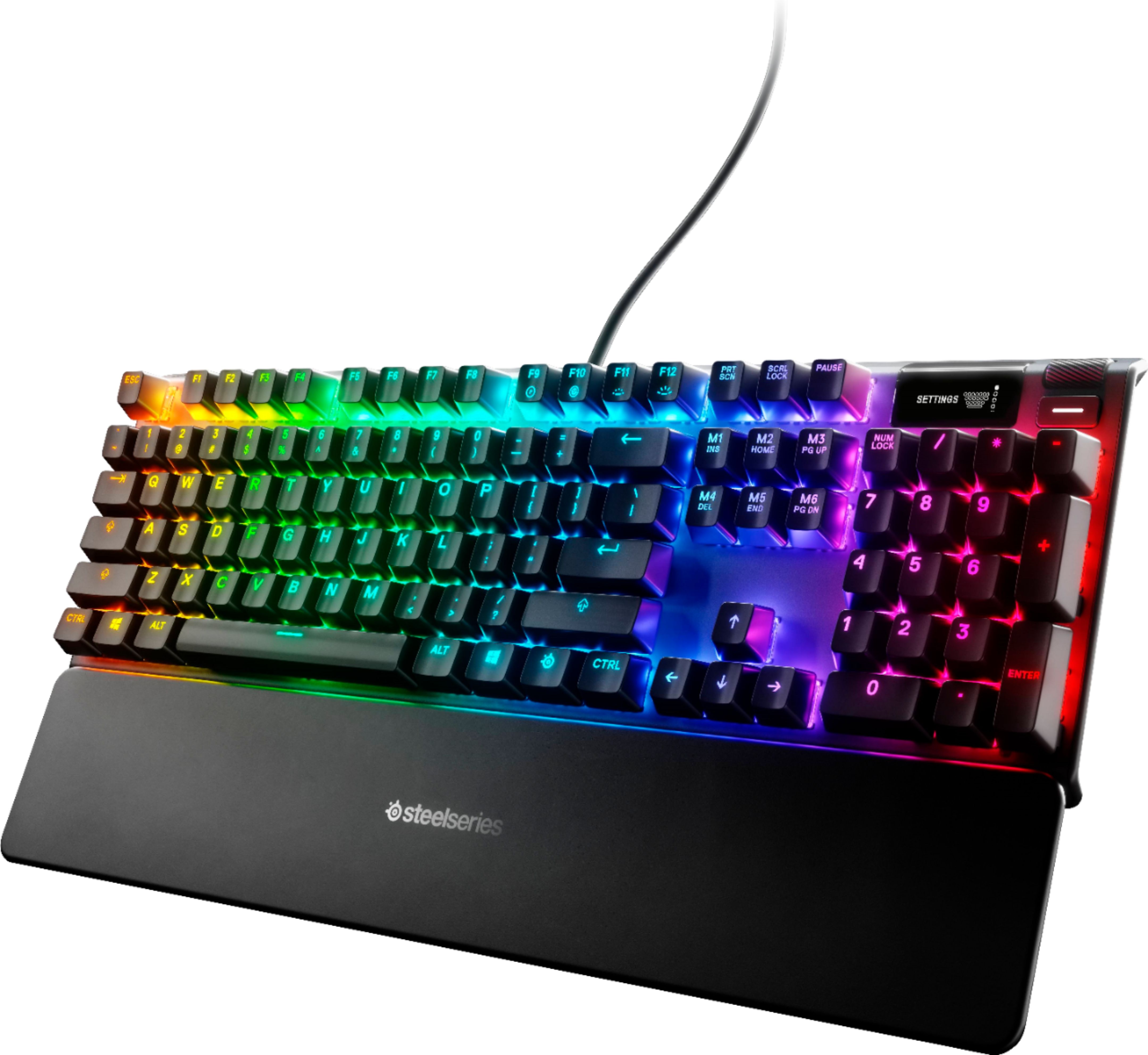 SteelSeries Apex Full Size Wired Mechanical Red Linear Switch Gaming Keyboard with RGB Backlighting Black 64636 - Buy