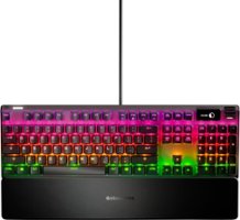 SteelSeries - Apex 7 Full Size Wired Mechanical Red Linear Switch Gaming Keyboard with RGB Backlighting - Black - Front_Zoom