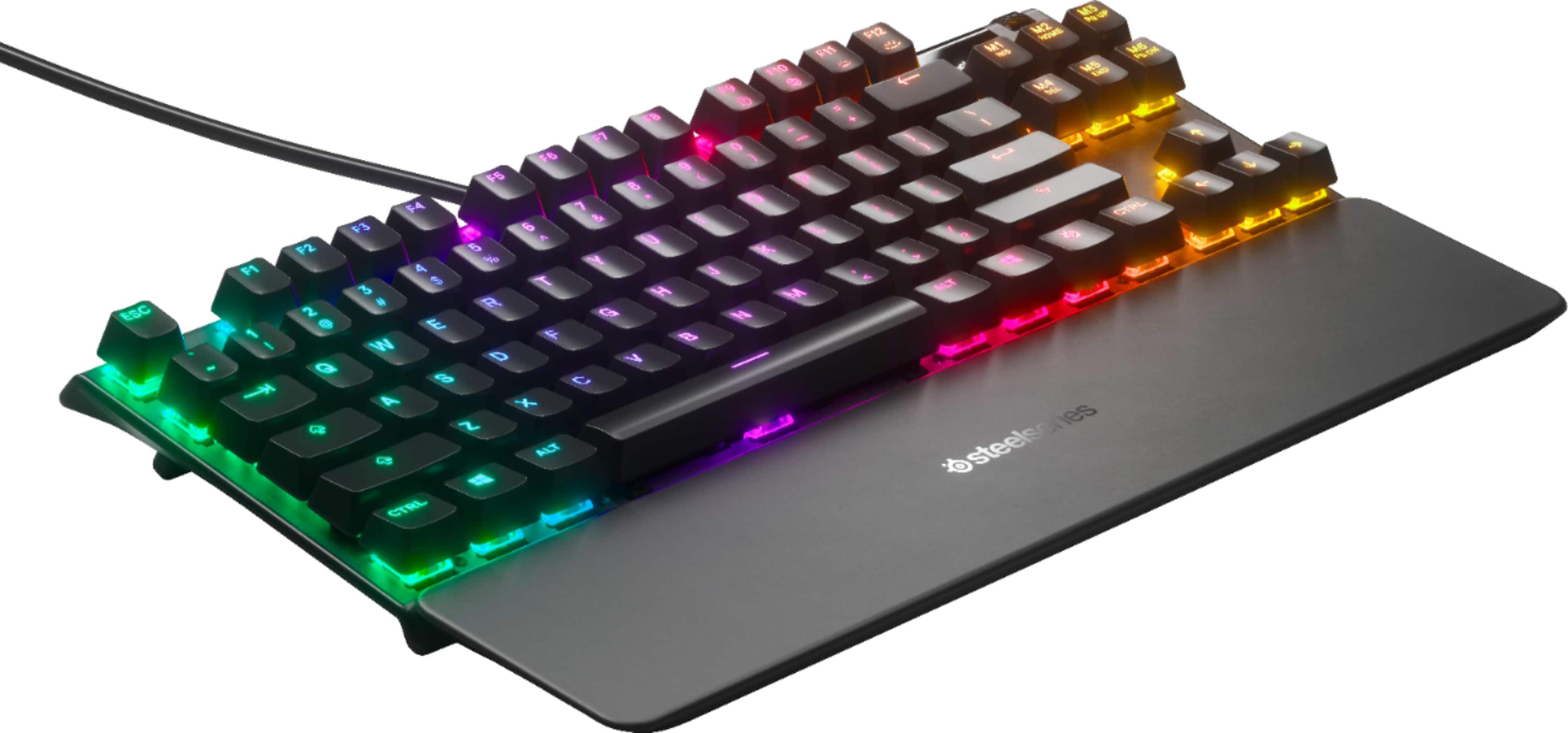 Left View: SteelSeries - Apex Pro TKL Wired Mechanical OmniPoint Adjustable Actuation Switch Gaming Keyboard with RGB Backlighting - Black