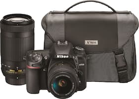 Nikon - D7500 DSLR Two Lens Kit with 18-55mm and 70-300mm Lenses - Black - Front_Zoom