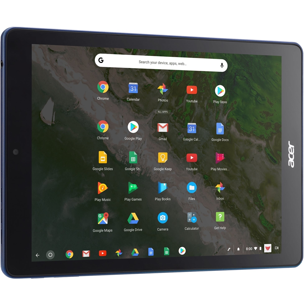 Left View: Acer - Refurbished Chromebook Tab - 9.7" - Tablet - 32GB - Indigo Blue