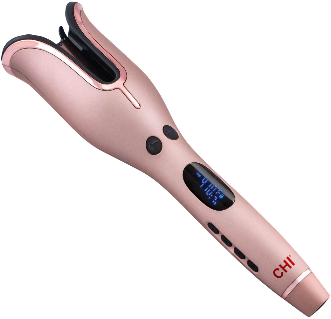 Angle View: CHI Ceramic Spin N Curl Ceramic Rotating Curler - Rose Gold, 1 Inch