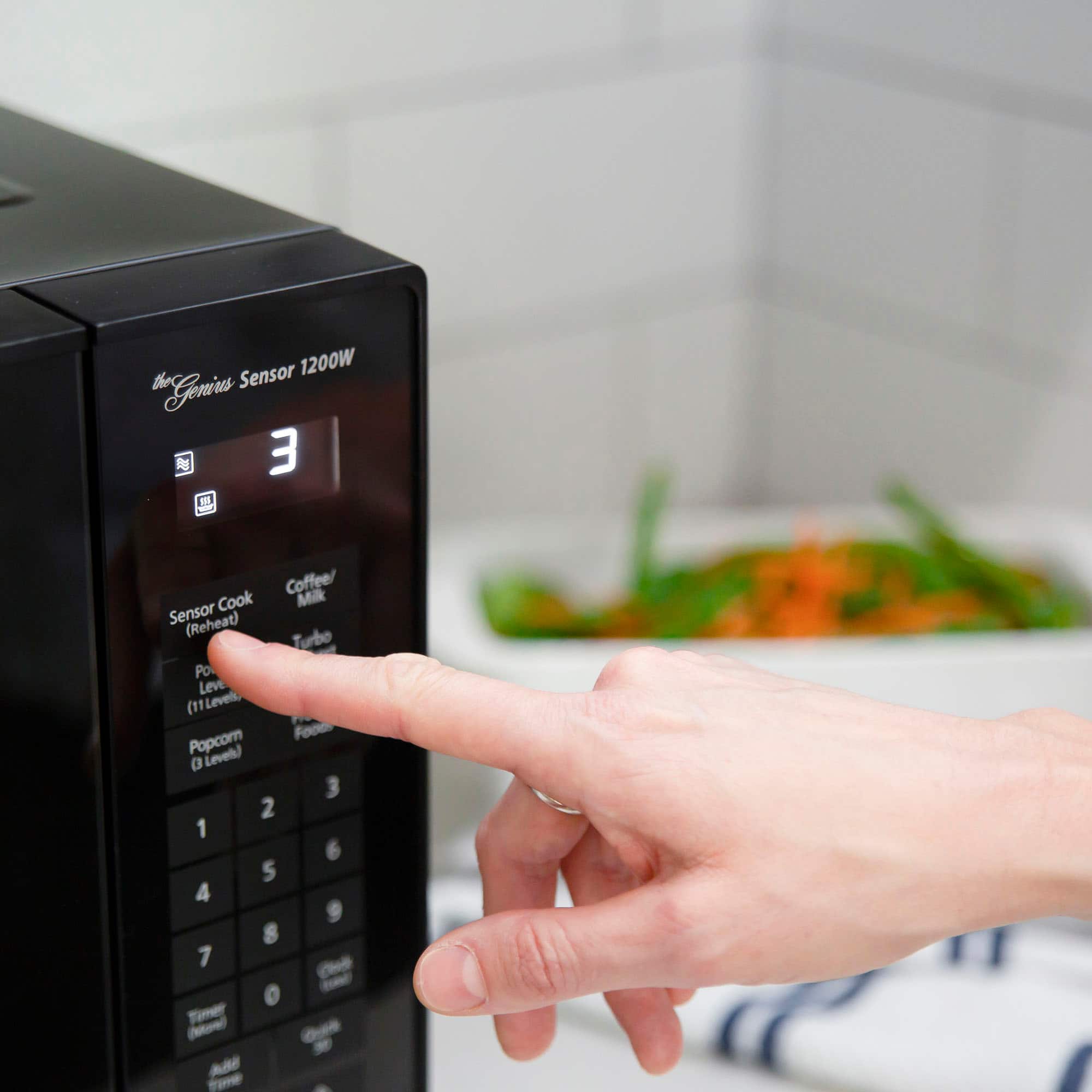 Alt View 14. Panasonic - 1.2 Cu. Ft. 1200 Watt SN66KB Microwave with Inverter and Genius Sensor - Black.