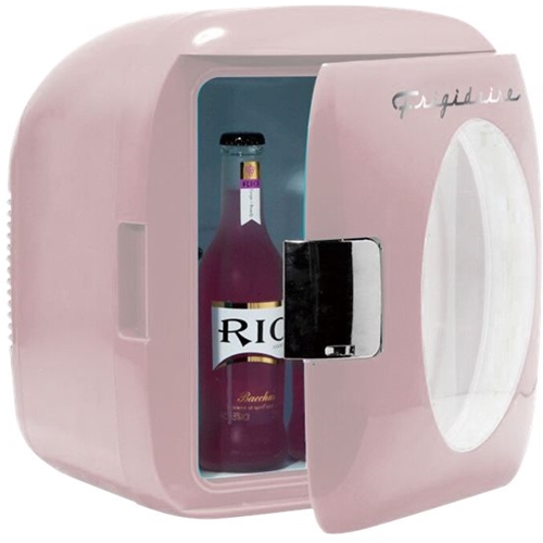 Left View: Frigidaire - Retro 12-Can Beverage Cooler - Pink