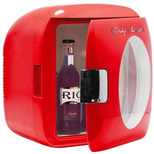Left. Frigidaire - Retro 12-Can Beverage Cooler - Red.