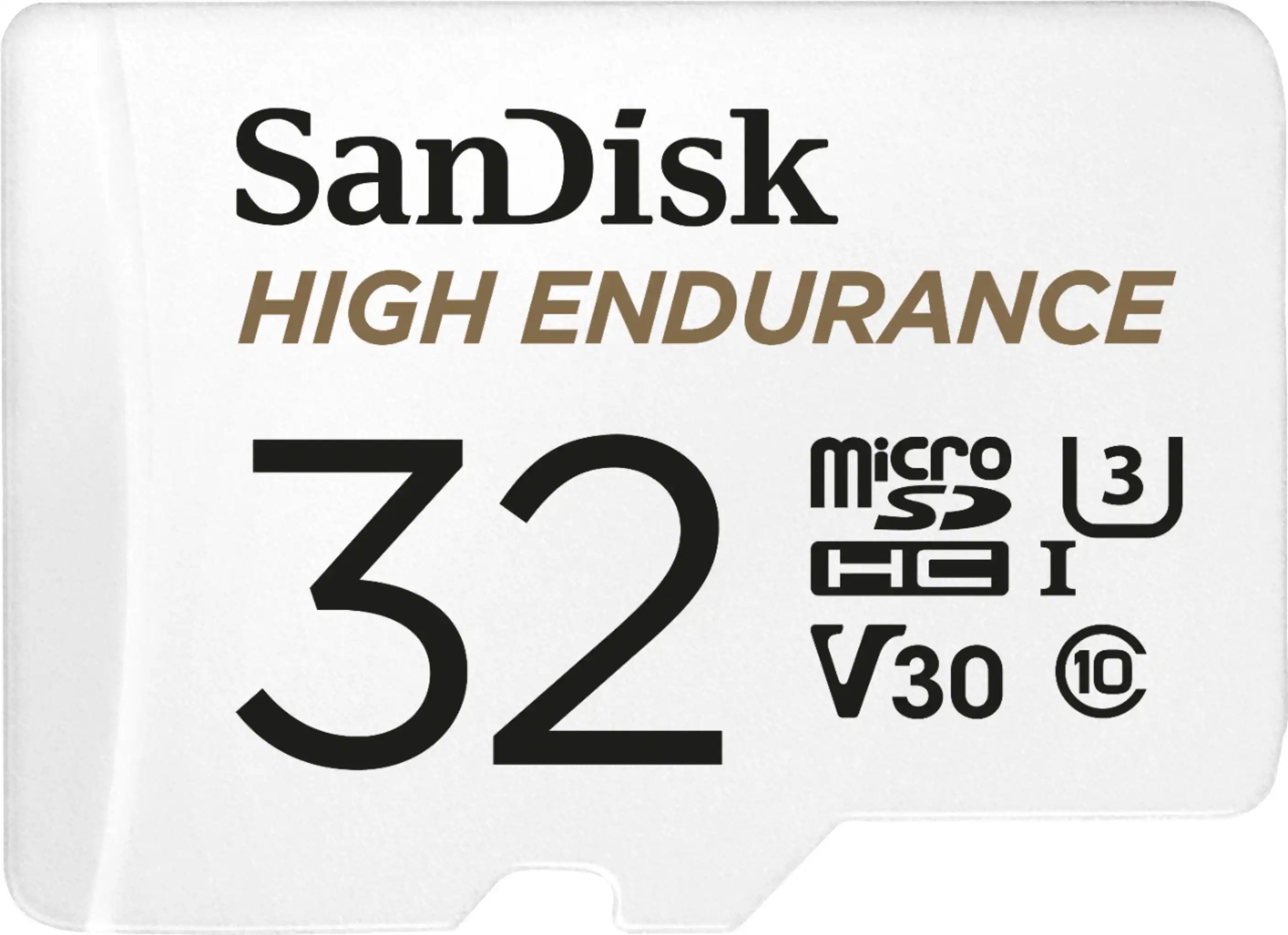 Front. SanDisk - 32GB microSDHC High Endurance UHS-I Memory Card - White.