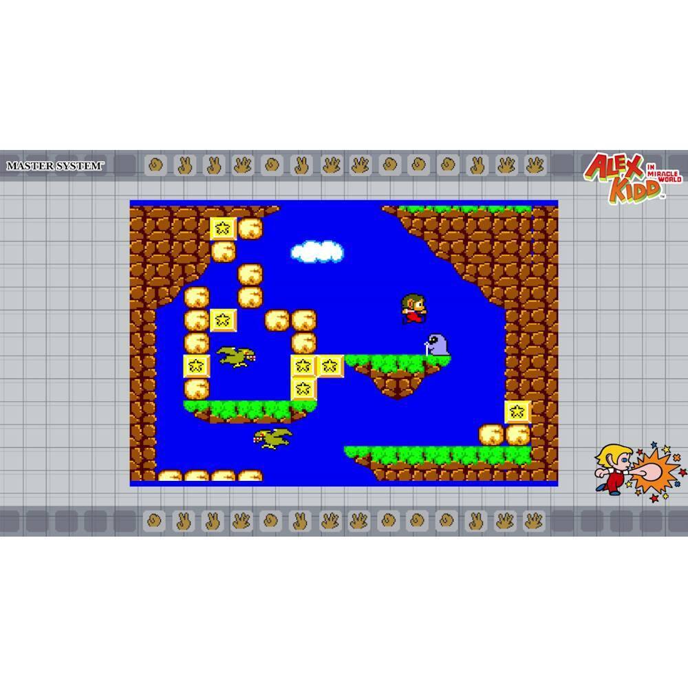 The image features a video game with a character walking across a bridge over water. The game is displayed on a screen with a grid-like background. The character is moving along a path that is filled with obstacles, such as rocks and other challenges. The game appears to be a platformer, and the character is likely navigating through the levels to reach a goal or complete a mission.