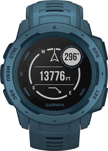 Garmin - Instinct Smartwatch Fiber-Reinforced Polymer - Lakeside Blue with Lakeside Blue Silicone Band