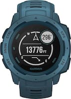 Garmin - Instinct Smartwatch Fiber-Reinforced Polymer - Lakeside Blue with Lakeside Blue Silicone Band - Front_Zoom
