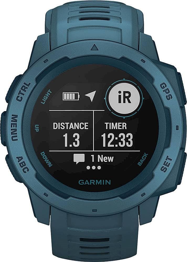 Alt View 15. Garmin - Instinct GPS Smartwatch 45mm Fiber-Reinforced Polymer - Lakeside Blue.