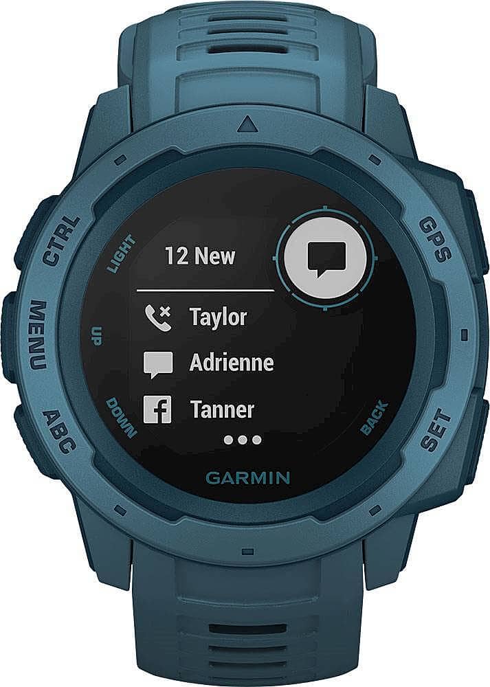 Alt View 17. Garmin - Instinct GPS Smartwatch 45mm Fiber-Reinforced Polymer - Lakeside Blue.