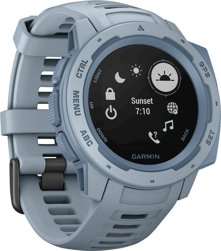 garmin instinct graphite colour smartwatch with silicone band