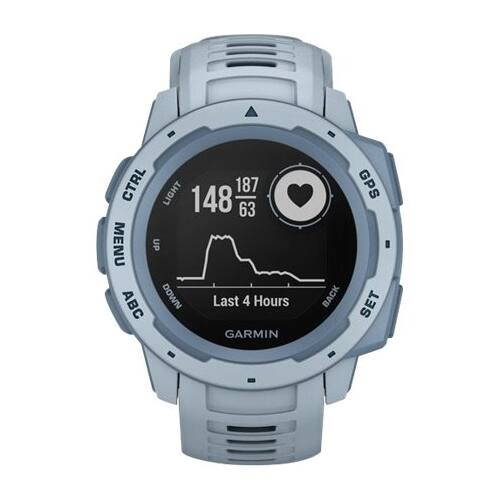 garmin instinct graphite colour smartwatch with silicone band