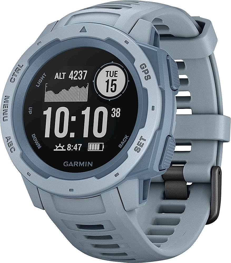 Left. Garmin - Instinct GPS Smartwatch 45mm Fiber-Reinforced Polymer - Sea Foam.