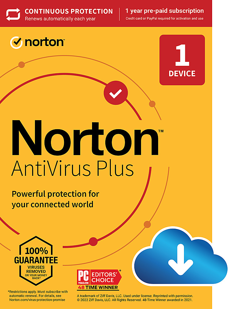 NortonLifeLock - AntiVirus Plus (1-Device) (1-Year Subscription with Auto Renewal) [Digital]
