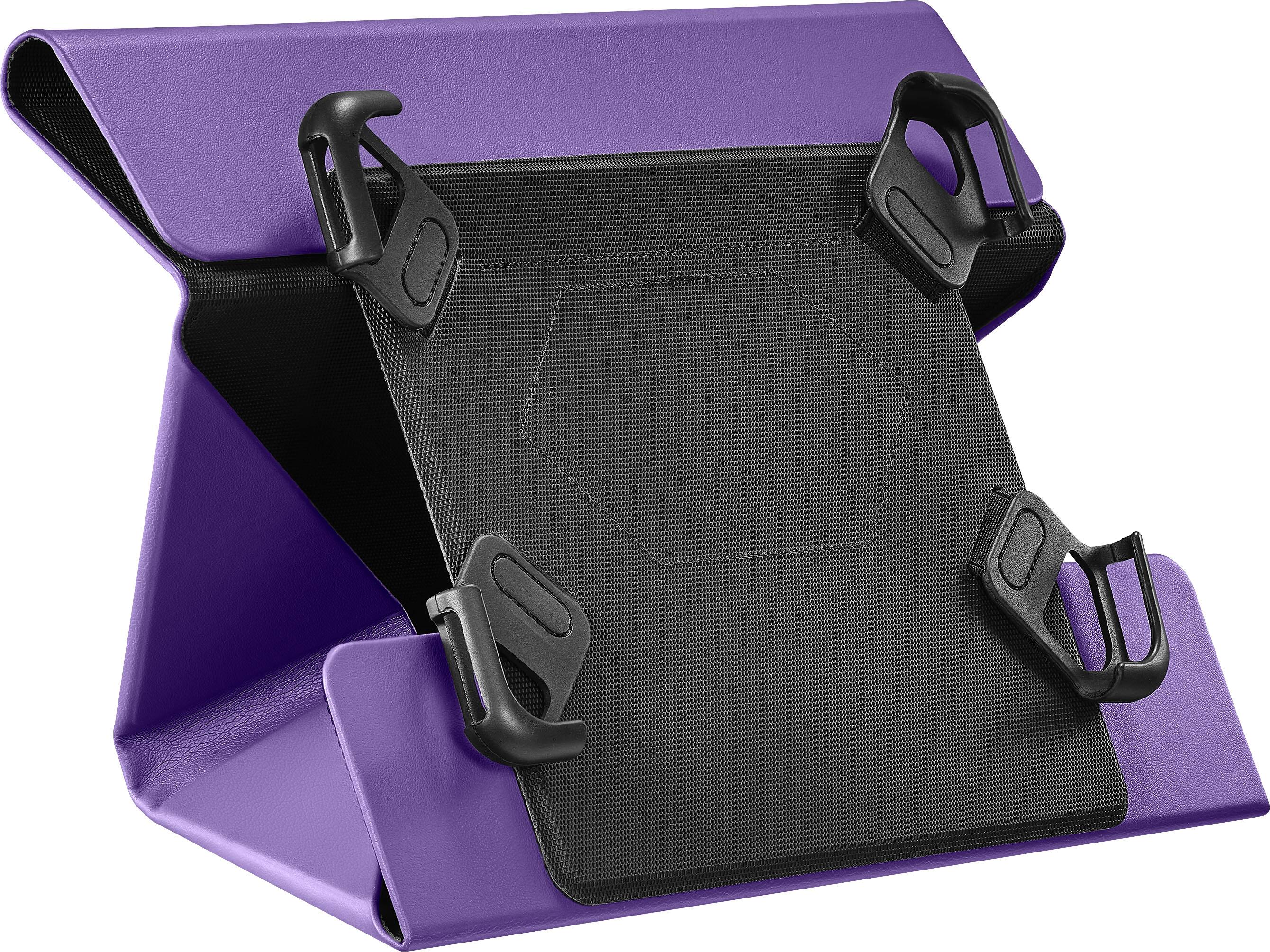 Left. Insignia™ - Universal FlexView Folio Case for most 9" to 11" tablets - Purple.