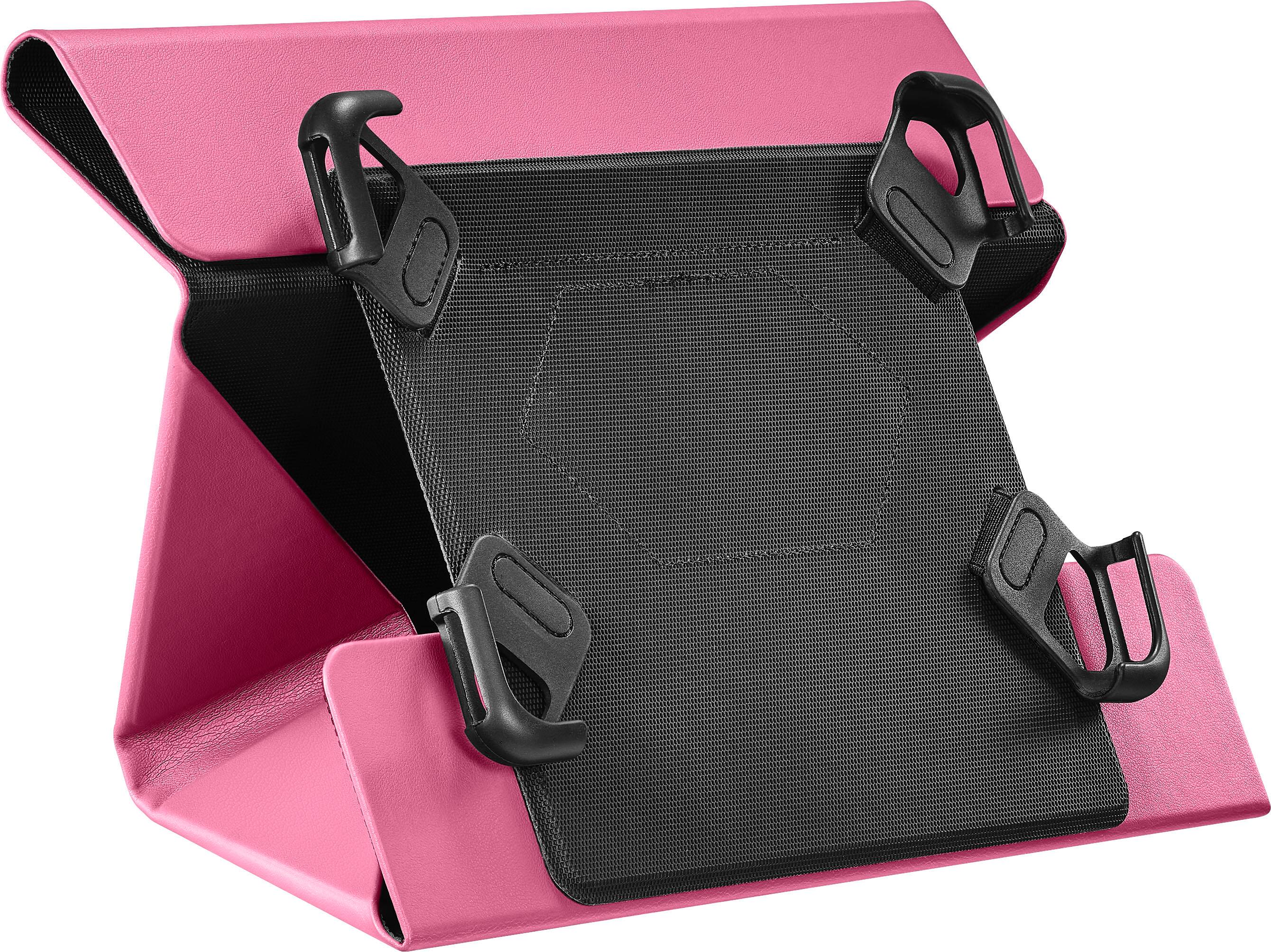 Left View: Insignia™ - Universal FlexView Folio Case for most 9" to 11" tablets - Pink