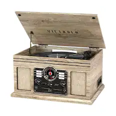 Front. Victrola - Bluetooth Stereo Audio System - Farmhouse Oatmeal.