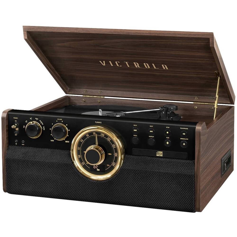 Front. Victrola - Bluetooth Stereo Audio System - Espesso.
