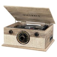 Victrola - Bluetooth Stereo Audio System - Farmhouse Oatmeal - Front_Zoom