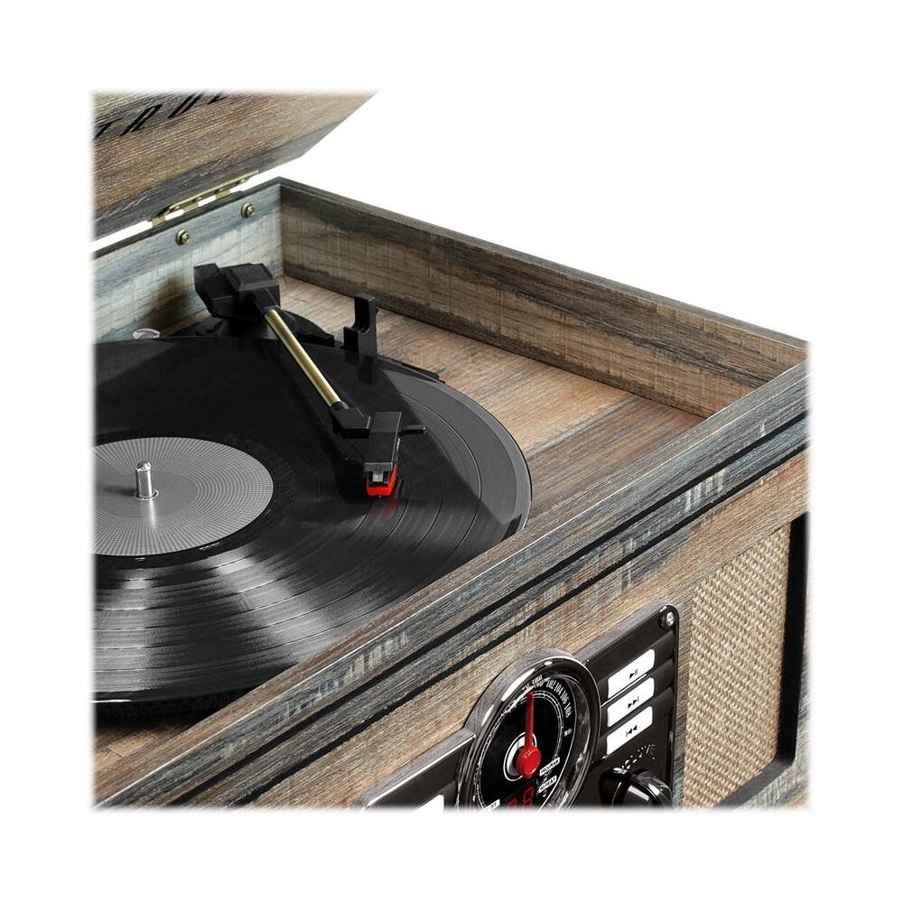 Alt View 11. Victrola - Bluetooth Stereo Audio System - Farmhouse Shiplap Gray.