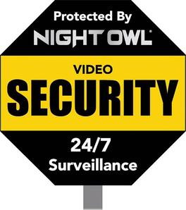 Night Owl - Reflective Outdoor Yard Stake Sign (1-Pack) - Black
