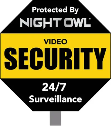 Front. Night Owl - Reflective Outdoor Yard Stake Sign (1-Pack) - Black.