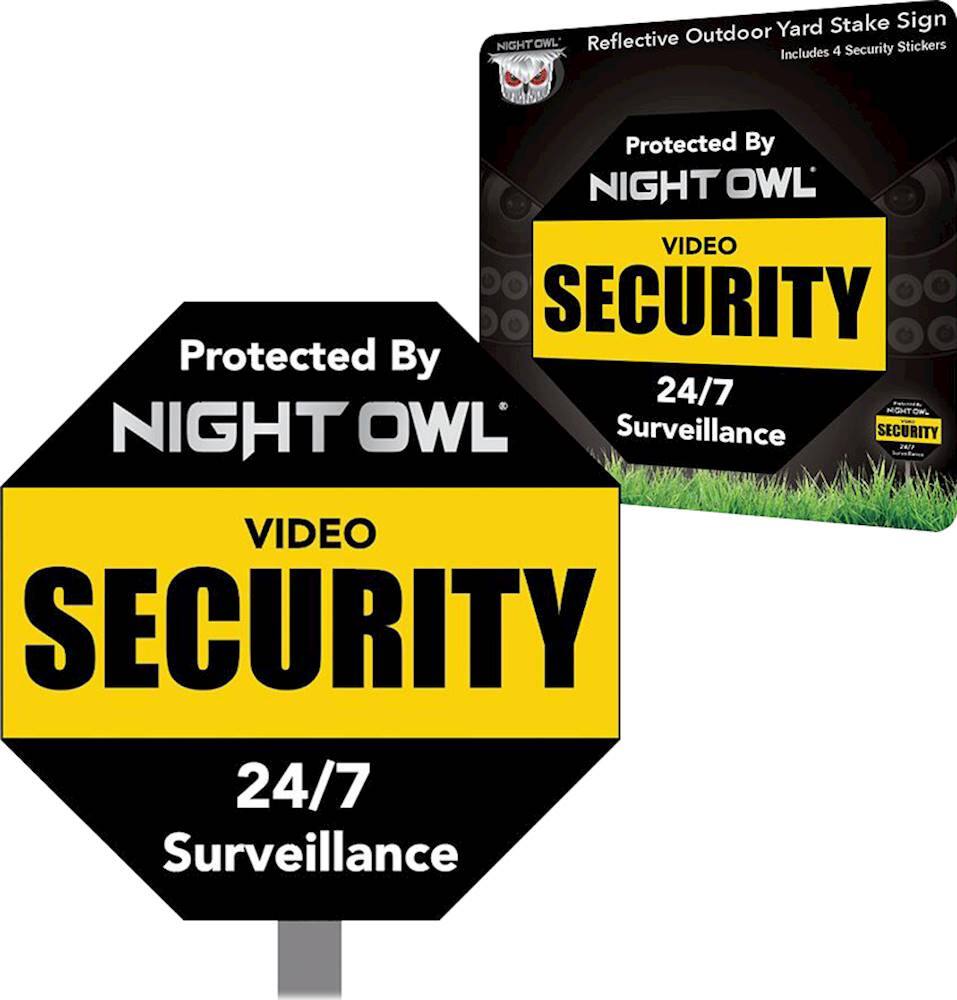 Alt View 11. Night Owl - Reflective Outdoor Yard Stake Sign (1-Pack) - Black.