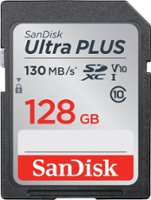 SanDisk - Ultra PLUS 128GB SDXC UHS-I Memory Card - Front_Zoom