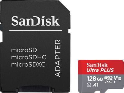 SanDisk - Ultra Plus 128GB microSDXC UHS-I Memory Card