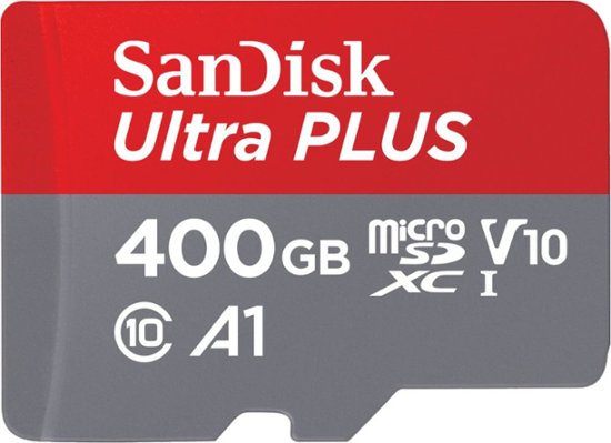 Front Zoom. SanDisk - Ultra PLUS 400GB microSDXC UHS-I Memory Card.