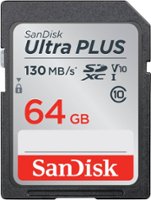 SanDisk - Ultra Plus 64GB SDXC UHS-I Memory Card - Front_Zoom