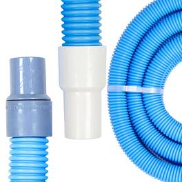 Swimline - HydroTools 25’ Premium Spiral Wound Pool Vacuum Hose with Swivel Cuff - Blue