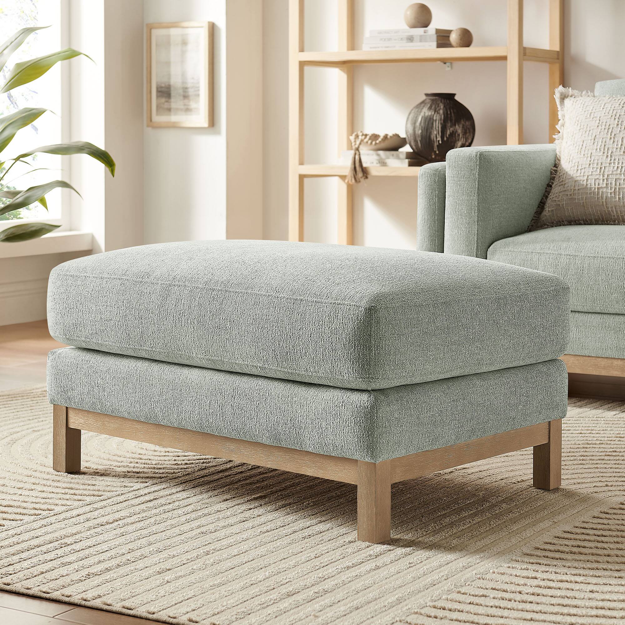 Modway - Roscoe Upholstered Ottoman - Mist