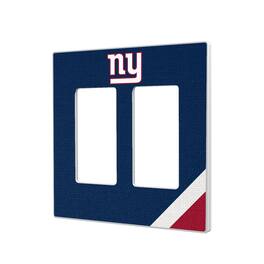 Keyscaper - New York Giants Diagonal Stripe Double Rocker Light Switch Plate - Multicolor