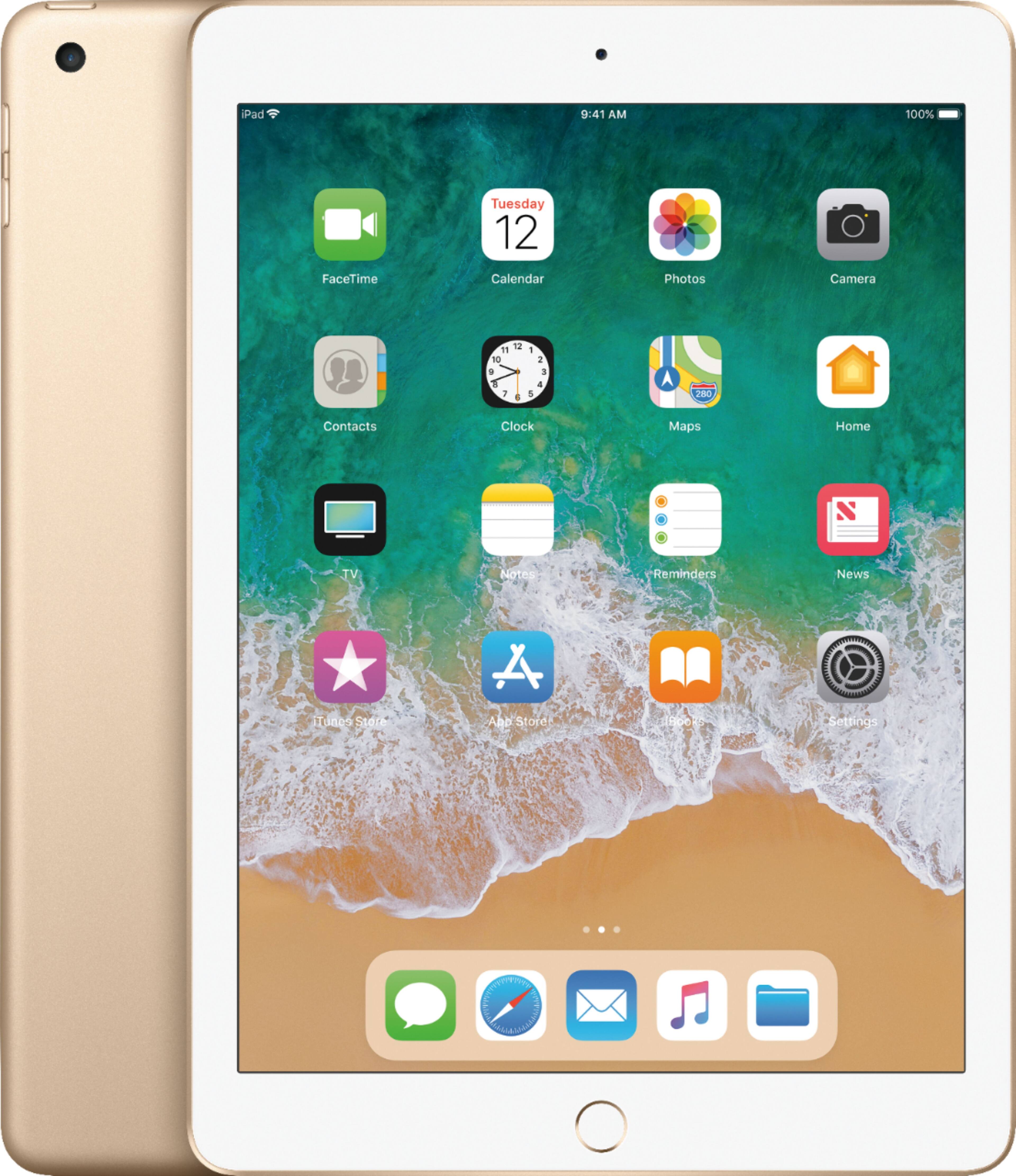Alt View 12. Apple - Geek Squad Certified Refurbished iPad (5th generation) with WiFi - 32GB - Gold.