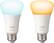 Left. Philips - Hue White Ambiance A19 Bluetooth Smart LED Bulb (2-Pack) - Adjustable White.