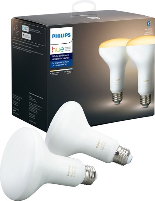 Philips Hue White Ambiance BR30 Bluetooth Smart LED Bulb (2-Pack ...